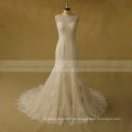 Fabuloso Mermiad Beaded Lace Tulle Wedding Dress With Chapel Train